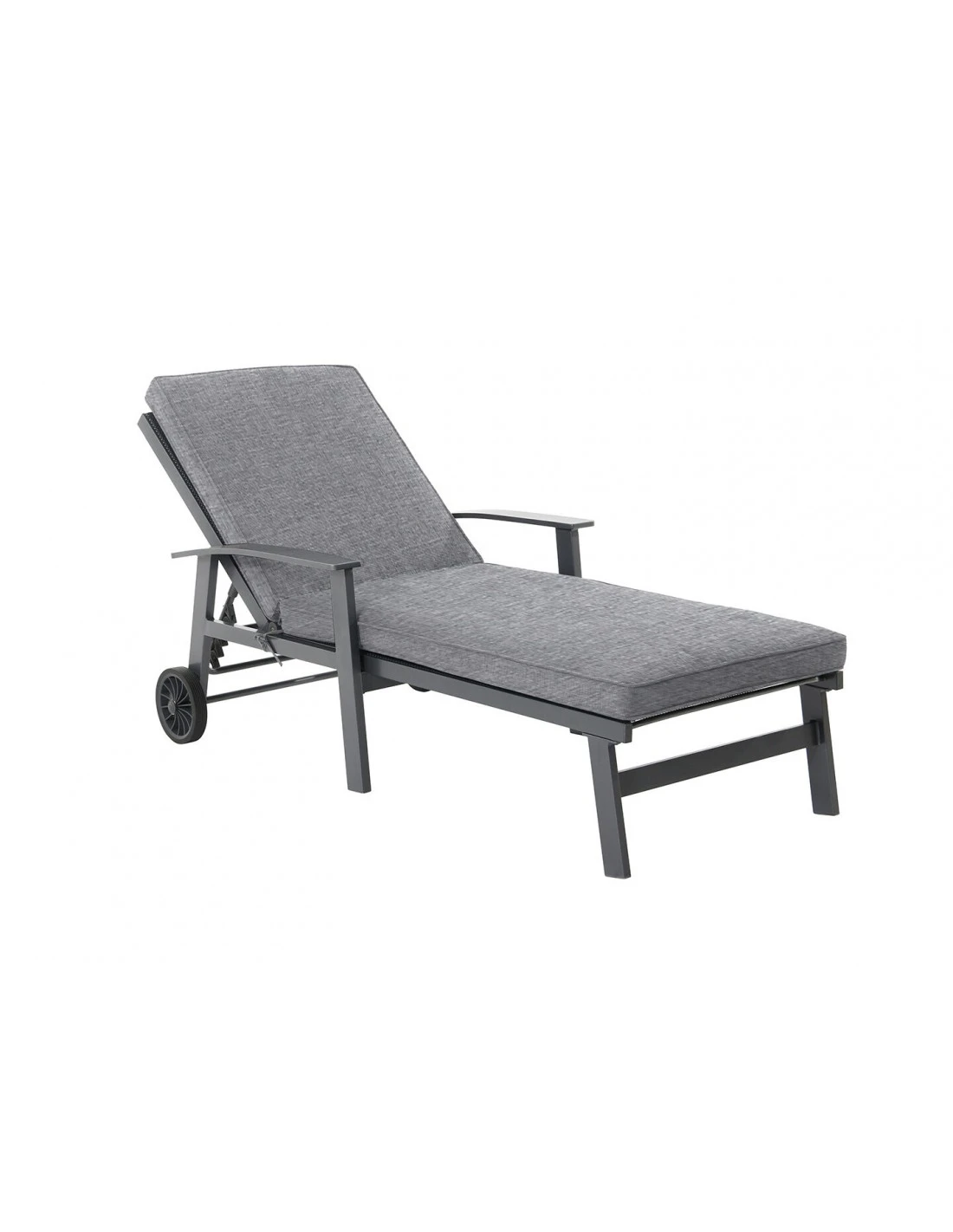 Bain De Soleil Berlin Avec Coussin En Aluminium - Gris Clair 1 Bain De Soleil Berlin Avec Coussin En Aluminium - Gris Clair