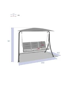 Balancelle De Jardin LAKO 3 Places - Polyester Et Acier -Mobilier De Jardin balancelle de jardin lako 3 places polyester et acier 5