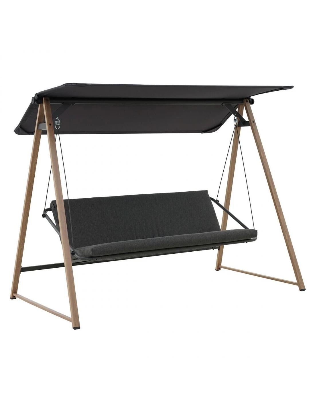 Balancelle De Jardin Soly 3 Places - Acier Effet Bois 1 Balancelle De Jardin Soly 3 Places - Acier Effet Bois