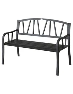 Banc De Jardin Alvernia 3 Places - Acier époxy Noir -Mobilier De Jardin banc de jardin alvernia 3 places acier epoxy noir 1