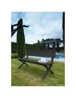 Banc De Jardin CROSSWAY - Aluminium - Graphite -Mobilier De Jardin banc de jardin crossway aluminium au choix 3
