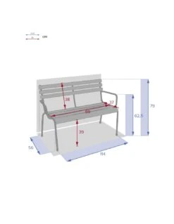 Banc De Jardin Métal Greensboro - Acier époxy - Moutarde -Mobilier De Jardin banc de jardin metal greensboro acier epoxy moutarde 2