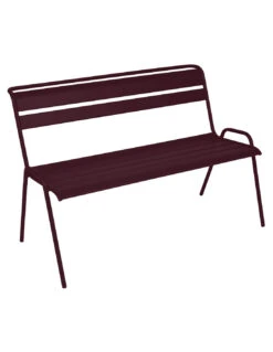 Banc De Jardin Monceau 2/3 Places En Métal Empilable - Cerise Noire