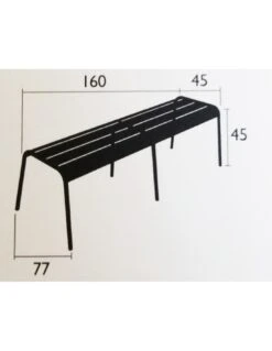 Banc Monceau 3/4 Places En Métal -160 Cm - Carbone -Mobilier De Jardin banc monceau xl 34 places metal 160cm 12