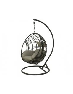 Fauteuil œuf Suspendu LONDON - Acier époxy Et Résine Tressée -Mobilier De Jardin chaise loveuse suspendue london 2