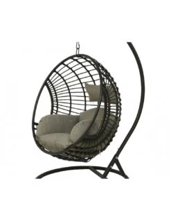 Fauteuil œuf Suspendu LONDON - Acier époxy Et Résine Tressée -Mobilier De Jardin chaise loveuse suspendue london 3