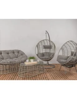 Fauteuil œuf Suspendu LONDON - Acier époxy Et Résine Tressée -Mobilier De Jardin chaise loveuse suspendue london 4