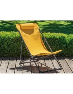 Chilienne Globe - 4 Positions - Graphite / Moutarde -Mobilier De Jardin chilienne globe 4 positions toile au choix 9