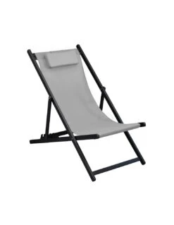Chilienne Pliante Linea En Aluminium Et Polyester - Graphite / Perle -Mobilier De Jardin chilienne pliante linea aluminium et polyester proloisirs 7