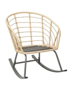 Fauteuil à Bascule Cherone En Acier Et Texaline Graphite -Mobilier De Jardin fauteuil a bascule cherone en acier et texaline graphite 2