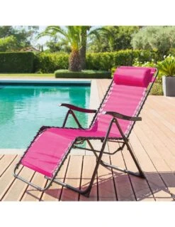 Mobilier De Jardin 25 Fauteuil Relax Silos Basculant - 5 Positions - Framboise