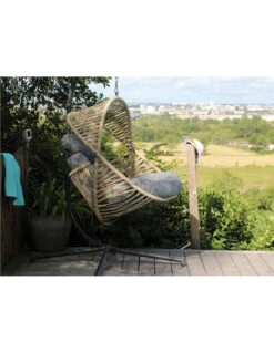 Fauteuil Suspendu Banana Leaf - Graphite / Naturel Et Gris -Mobilier De Jardin fauteuil suspendu banana leaf graphite naturel et gris 2