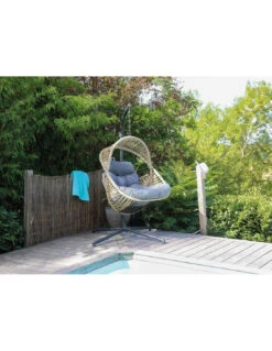Fauteuil Suspendu Banana Leaf - Graphite / Naturel Et Gris -Mobilier De Jardin fauteuil suspendu banana leaf graphite naturel et gris 4
