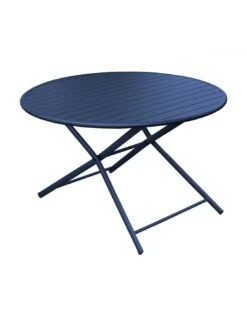 Guéridon Pliant Globe Ø120 Cm - Aluminium Coloris Au Choix - Bleu