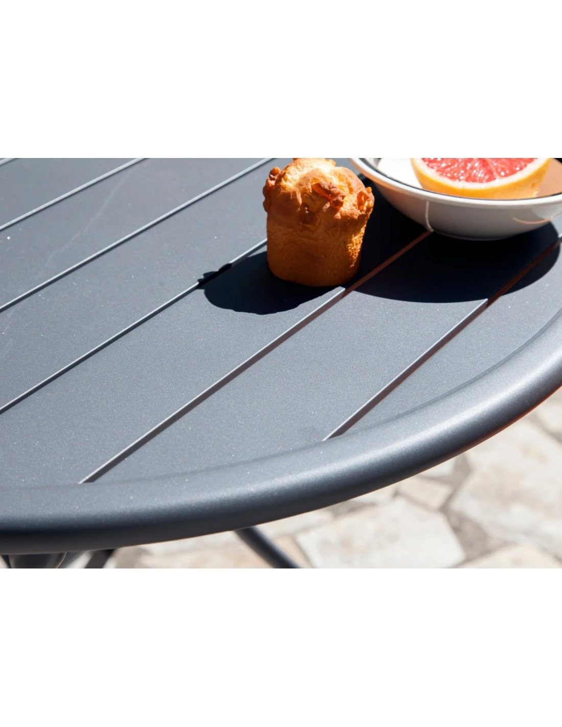 Guéridon Pliant Globe Ø80 Cm En Aluminium - Graphite 3 Guéridon Pliant Globe Ø80 Cm En Aluminium - Graphite – Image 3