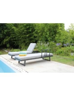 Lounge/Lit Modulo En Aluminium Graphite -Mobilier De Jardin lit lounge modulo en aluminium graphite proloisirs 4