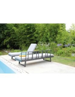 Lounge/Lit Modulo En Aluminium Graphite -Mobilier De Jardin lit lounge modulo en aluminium graphite proloisirs 6