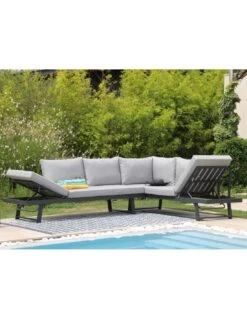 Lounge/Lit Modulo En Aluminium Graphite -Mobilier De Jardin lit lounge modulo en aluminium graphite proloisirs 7