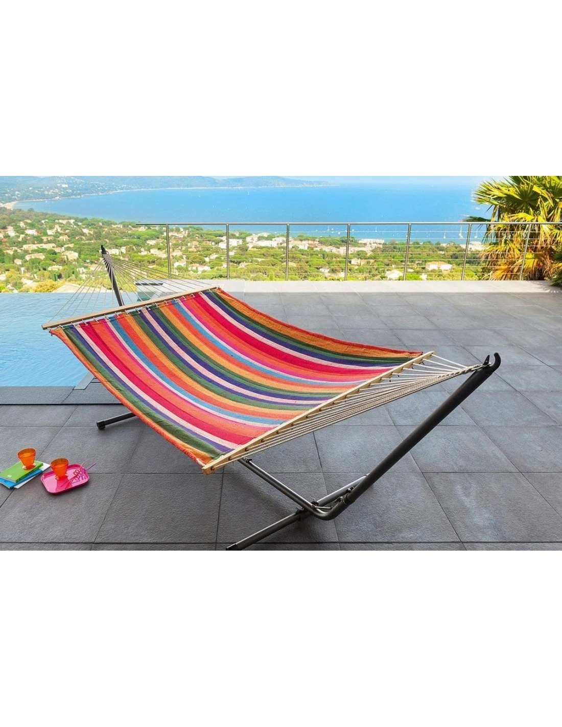 Pied Pour Hamac Réglable - L.311/395 X P.99 X H.112/145 Cm 2 Pied Pour Hamac Réglable - L.311/395 X P.99 X H.112/145 Cm – Image 2