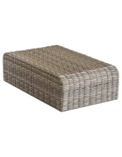 Pouf De Salon Mooréa - L.105 X P.60 X H.30 Cm - Aluminium Et Résine Tressée - Naturae -Mobilier De Jardin pouf de salon moorea l105 x p60 x h30 cm aluminium et resine tressee naturae 2