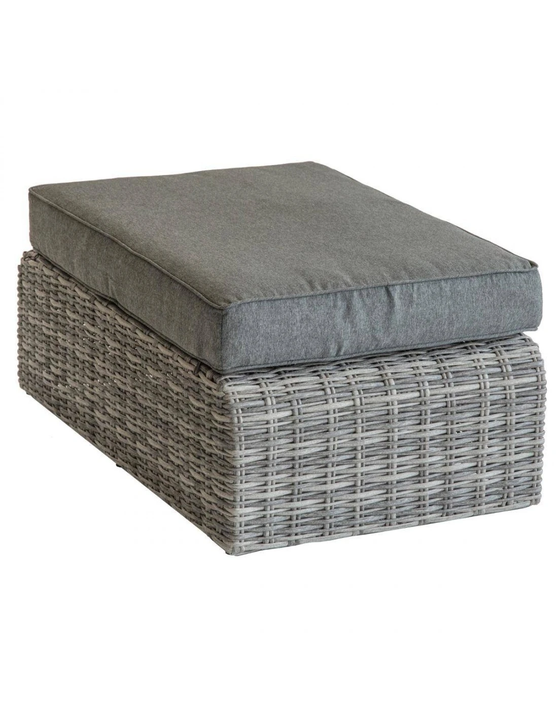 Pouf De Salon Mooréa - L.105 X P.60 X H.30 Cm - Aluminium Et Résine Tressée - Terre D'ombre 1 Pouf De Salon Mooréa - L.105 X P.60 X H.30 Cm - Aluminium Et Résine Tressée - Terre D'ombre