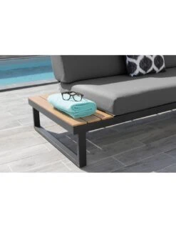 Salon D'angle Staten Avec Tablettes - Graphite / Oak -Mobilier De Jardin salon d angle staten avec tablettes coloris au choix 15