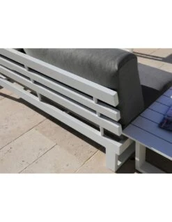 Salon D'angle Staten Avec Tablettes - Blanc -Mobilier De Jardin salon d angle staten avec tablettes coloris au choix 8