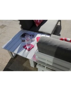 Salon D'angle Staten Avec Tablettes - Blanc -Mobilier De Jardin salon d angle staten avec tablettes coloris au choix 9