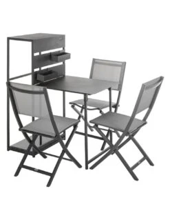 Table Balcon Fira - Plateau Rabattable - L.60 X P.36/106 X H.120 Cm -Mobilier De Jardin table balcon fira plateau rabattable l60 x p36106 x h120 cm 4