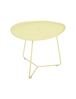 Table Basse Cocotte Ø44.5 Cm - Métal Plateau Amovible - Citron Givré