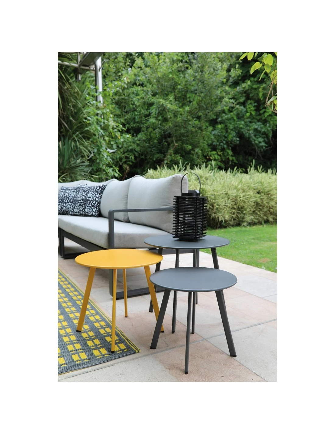 Table Basse D'appoint MASSAI Ø45cm - Acier époxy - Hermès 3 Table Basse D'appoint MASSAI Ø45cm - Acier époxy - Hermès – Image 3