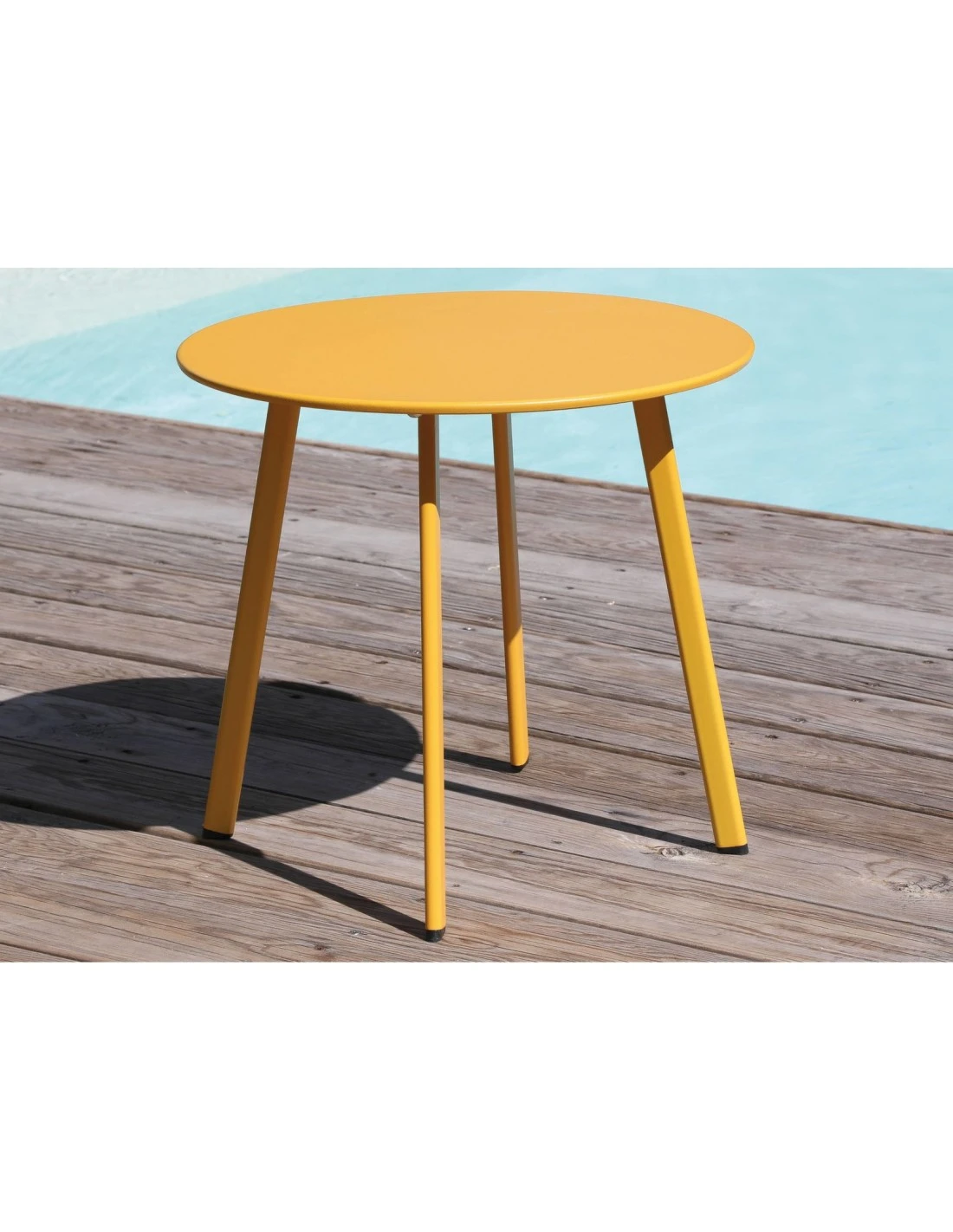 Table Basse D'appoint MASSAI Ø45cm - Acier époxy - Miel 1 Table Basse D'appoint MASSAI Ø45cm - Acier époxy - Miel
