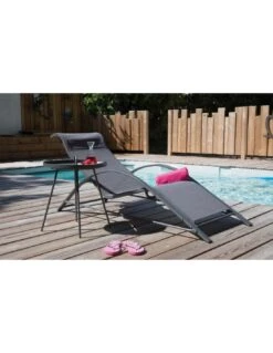 Table Basse Flower Ronde En Acier Avec Plateau Amovible - Gris -Mobilier De Jardin table basse flower ronde en acier avec plateau amovible 5