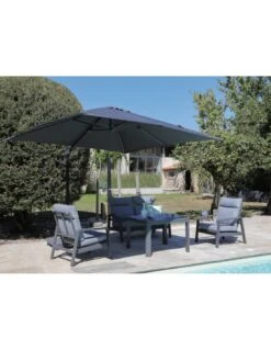 Table Basse Mi-hauteur EOS En Aluminium Grey 100 X 100 Cm -Mobilier De Jardin table basse mi hauteur eos en aluminium grey 100 x 100 cm 3