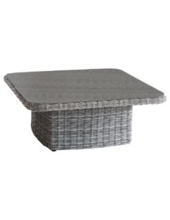 Table Basse Relevable Mooréa Carrée - Aluminium, Résine Tressée Et Verre Trempé - Terre D'ombre -Mobilier De Jardin table basse relevable moorea carree aluminium resine tressee et verre trempe terre d ombre 3