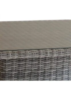 Table Basse Relevable Mooréa Carrée - Aluminium, Résine Tressée Et Verre Trempé - Terre D'ombre -Mobilier De Jardin table basse relevable moorea carree aluminium resine tressee et verre trempe terre d ombre 6