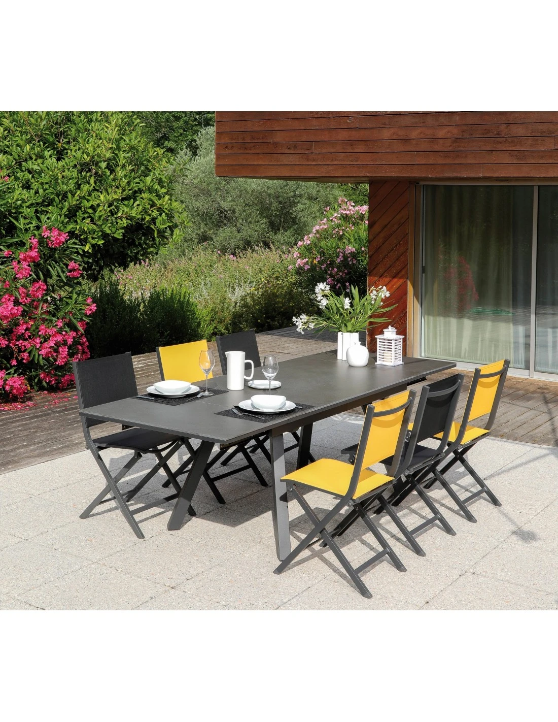 Table De Jardin AGRA Extensible L.150/200/250 X P.90 Cm - Graphite Alley 3 Table De Jardin AGRA Extensible L.150/200/250 X P.90 Cm - Graphite Alley – Image 3