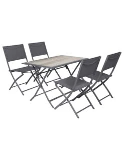 Table De Jardin Azua Pliante Rectangle 4 Places - Aluminium - Gris Smoke Plateau Ect Effet Bois -Mobilier De Jardin table de jardin azua pliante rectangle 4 places aluminium gris smoke plateau ect effet bois 2