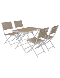 Table De Jardin Azua Pliante Rectangle 4 Places - Aluminium - Gris Smoke Plateau Ect Effet Bois -Mobilier De Jardin table de jardin azua pliante rectangle 4 places aluminium gris smoke plateau ect effet bois 4