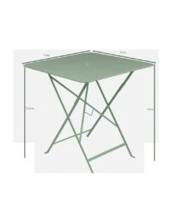 Table De Jardin Bistro 71x71 Cm - Métal Pliante Carrée - Carbone -Mobilier De Jardin table de jardin bistro 71x71 cm metal pliante carree 5