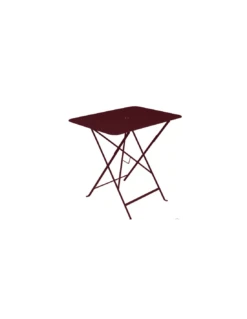 Table De Jardin Bistro 77 X 57 Cm - Métal Pliante Rectangle - Cerise Noire