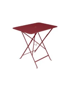 Table De Jardin Bistro 77 X 57 Cm - Métal Pliante Rectangle - Piment