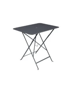 Table De Jardin Bistro 77 X 57 Cm - Métal Pliante Rectangle - Carbone