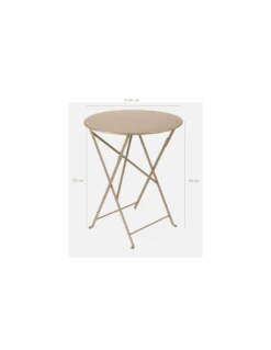 Table De Jardin Bistro D.60 Cm - Métal Ronde Pliante - Gris Orage
