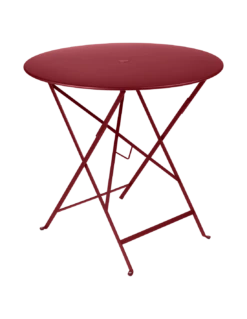 Table De Jardin Bistro D.77 Cm - Ronde Pliante Métal - Piment