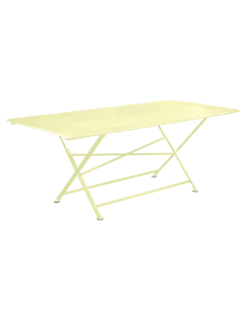 Table De Jardin Cargo 190x90 Cm - Métal Rectangle Pliante - Citron Givré