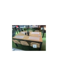 Table De Jardin COME 160/240 X 100 Cm -- Graphite / Oak -Mobilier De Jardin table de jardin come 160240 x 100 cm graphite oak graphite oak 3