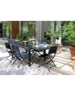 Table De Jardin Elise Extensible - 6 à 8 Places - Aluminium Graphite -Mobilier De Jardin table de jardin elise extensible 6 a 8 places aluminium graphite 2