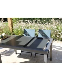 Table De Jardin Elise Extensible - 6 à 8 Places - Aluminium Graphite -Mobilier De Jardin table de jardin elise extensible 6 a 8 places aluminium graphite 3