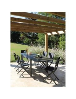 Table De Jardin Elise Extensible - 6 à 8 Places - Aluminium Graphite -Mobilier De Jardin table de jardin elise extensible 6 a 8 places aluminium graphite 5